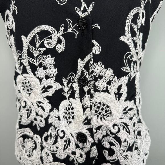 Vintage Express‎ Embroidered Black Vest Size S Americana Western Indie Folk - Picture 4 of 10